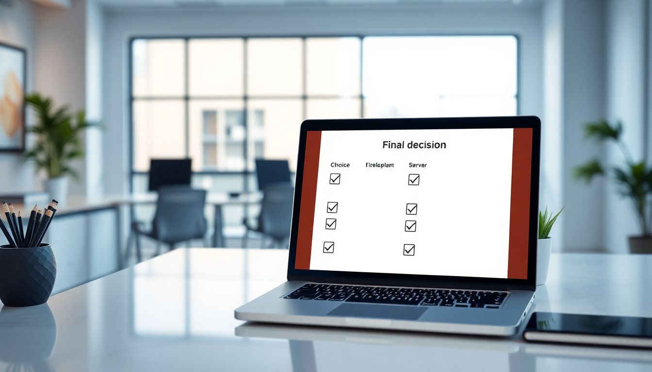 비즈니스 상황에 맞는 최적의 서버 운영 방식을 결정하는 체크리스트 화면